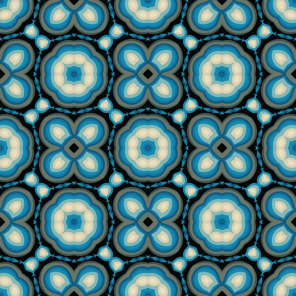 Patrón Sin Costura Fondo Abstracto Colores Azules Alfombra Adorno Étnico — Archivo Imágenes Vectoriales