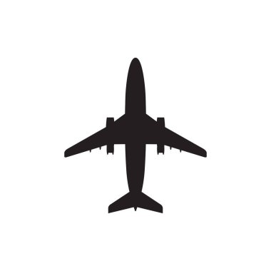 Uçak - ikon vektör çizimi. Uçak konsepti işareti. Hava taşımacılığı soyut sembolü. Grafik tasarım ögesi. 