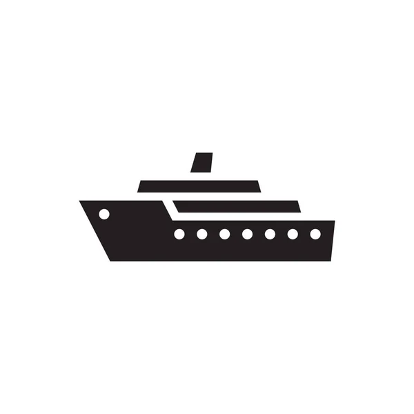 Nave Icona Nera Sfondo Bianco Vettoriale Illustrazione Marine Barca Vela — Vettoriale Stock