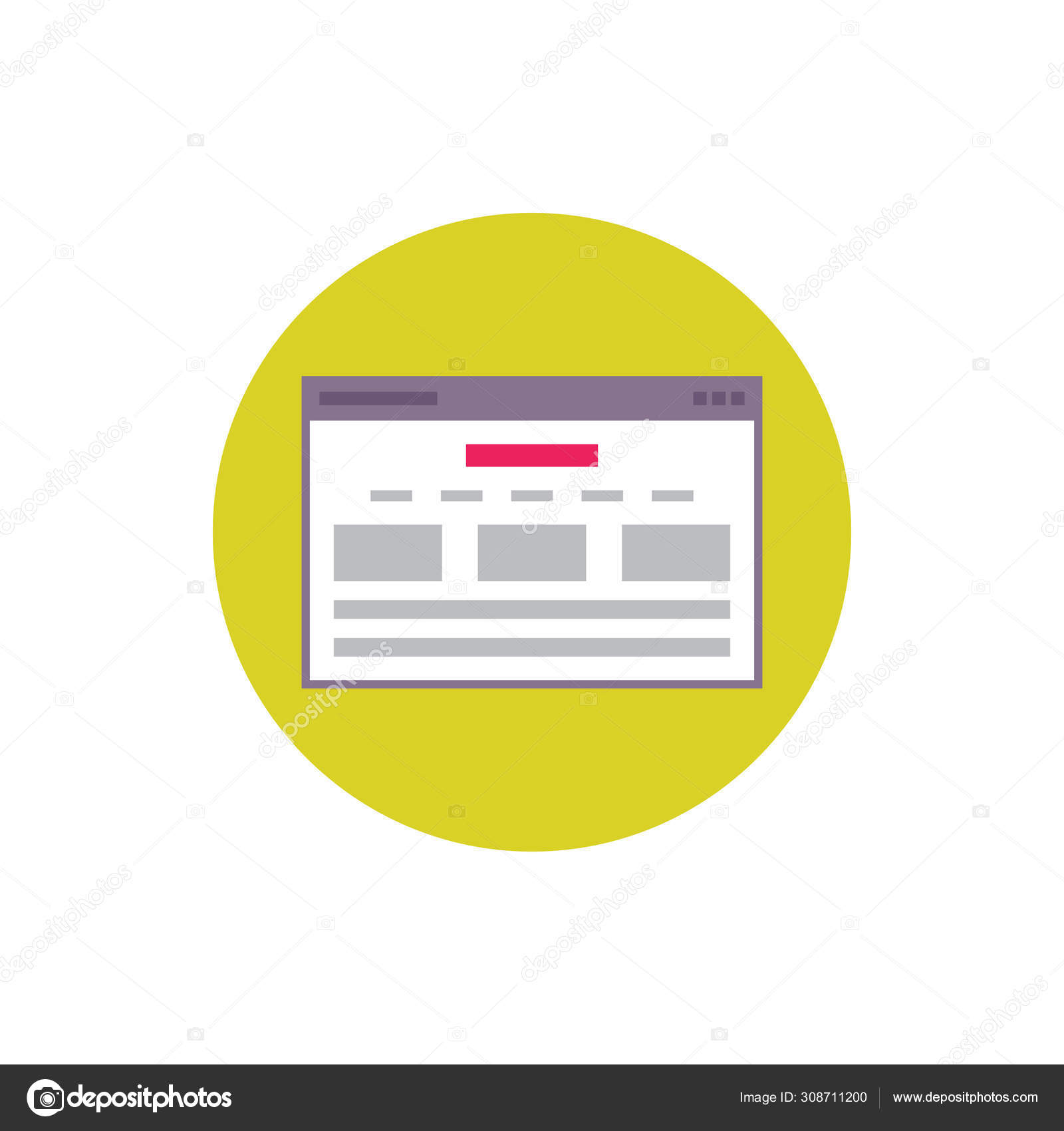 Página Site Ícone Conceito Estilo Design Gráfico Plano Assine Para Vetor de  ©serkorkin 308711200, image size:1600x1700