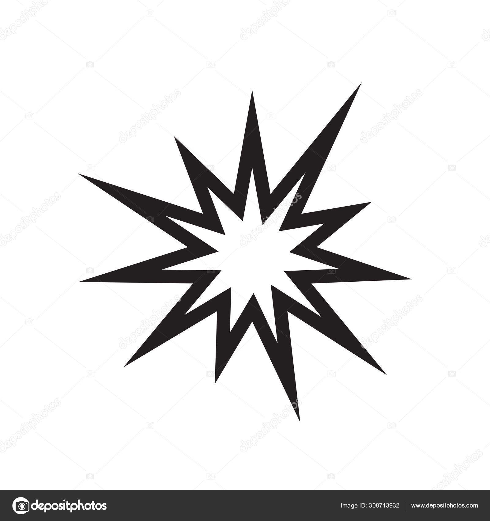 Explosion Black Icon White Background Vector Illustration Website ...