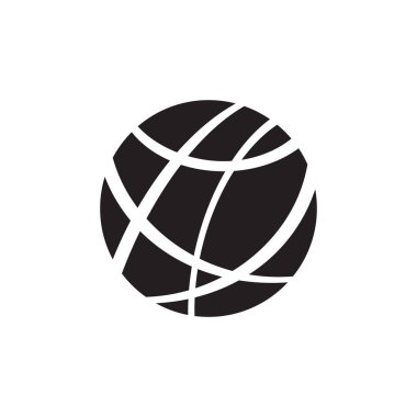 İnternet - web sitesi, mobil uygulama, sunum ve bilgi için beyaz arkaplan vektör illüstrasyonunda siyah simge. Küresel iletişim ağı kavramı işareti. Www sembolü. Grafik tasarım ögesi 
