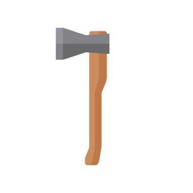 Ax - web sitesi, mobil uygulama, sunum, bilgi grafiği için beyaz arkaplan vektör ilülasyonu üzerine renkli simge. Balta konsept işareti. Grafik tasarım ögesi. 