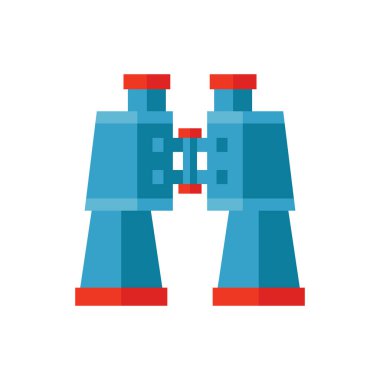 Dürbünler - web sitesi, mobil uygulama, sunum ve bilgi için beyaz arkaplan vektör illüstrasyonunda düz stil simgesi. Kavram işareti. Grafik tasarım ögesi. 