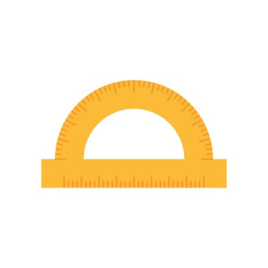 Protektör kural çizgisi - düz grafik tasarım tarzında konsept simgesi. Vektör çizimi. Eğitim okulu. Geometri matematik aracı.