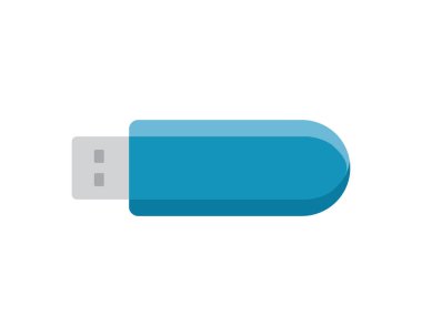 USB flash disk - düz tasarım grafik biçiminde konsept simgesi. Vektör çizimi. Bilgisayar aygıtı. 