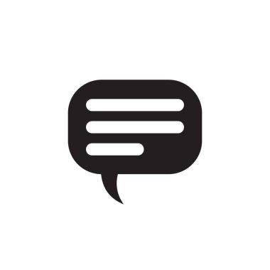 İleti - web sitesi, mobil uygulama, sunum ve bilgi için beyaz arkaplan vektör illüstrasyonunda siyah simge. Sohbet diyaloğu tasarımı. Konuşma balonu iletişimi. 