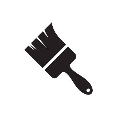 Fırça boyası - web sitesi, mobil uygulama, sunum ve bilgi için beyaz arkaplan vektör illüstrasyonunda siyah simge. Grafik tasarım ögesi. 