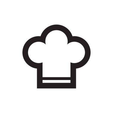 ooking cap - web sitesi, mobil uygulama, sunum, bilgi grafiği için beyaz arkaplan vektör ilülasyonu üzerine siyah simge. Şef Şapka tabelası. Grafik tasarım ögesi. 