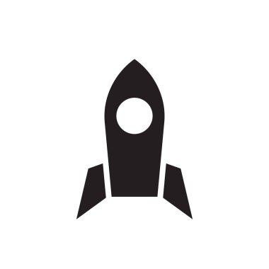 Roket - siyah ikon vektör çizimi. Uzay gemisi konsept işareti. Başlangıç simgesi.