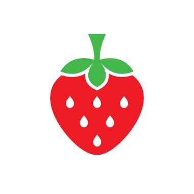 Çilek - web sitesi, mobil uygulama, sunum, bilgi grafiği için beyaz arkaplan vektör ilülasyonu üzerine renkli simge. Doğal gıda kavramı işareti. Grafik tasarım ögesi. 