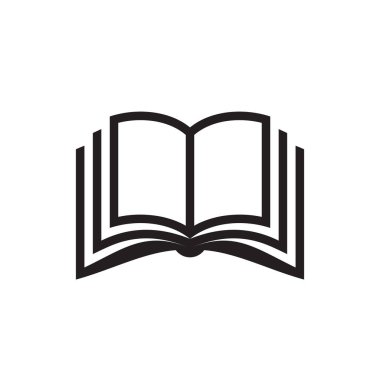 Kitap siyah ikon vektör illüstrasyonu. Kütüphane eğitimi imza tasarımı. 