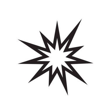 Patlama - web sitesi, mobil uygulama, sunum ve bilgi için beyaz arkaplan vektör illüstrasyonunda siyah simge. Flash konsept işareti. Grafik tasarım ögesi. 