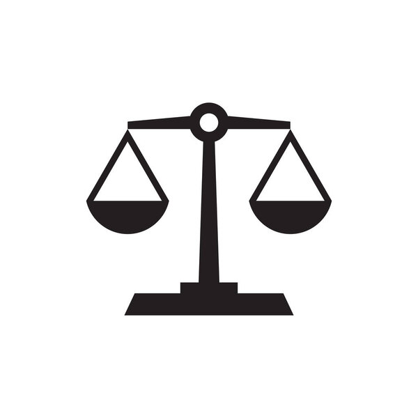 Libra - black icon on white background vector illustration. Scale abstract concept sign. Graphic design element. 