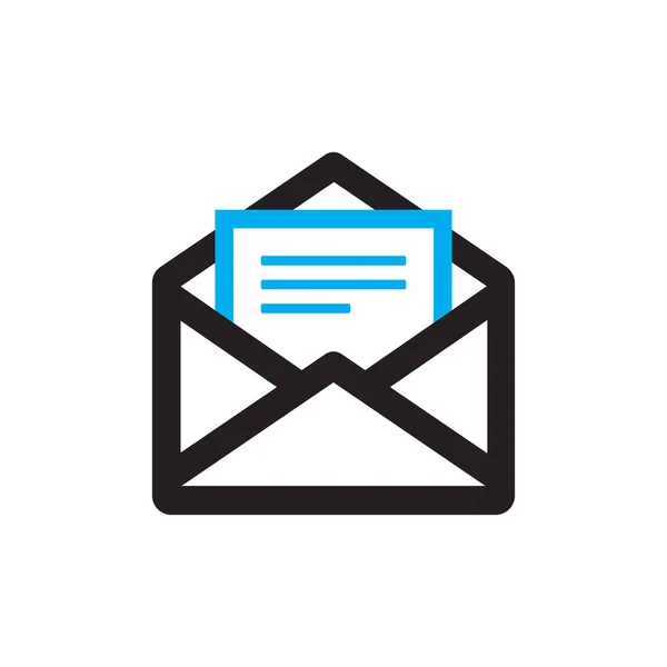 白色背景向量图上的电子邮件图标 信封上有文档概念符号 消息信创意符号 图形设计元素 — 图库矢量图片