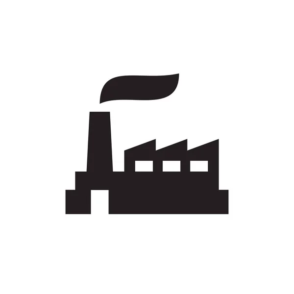 Factory Plant Black Icon White Background Vector Illustration Website Mobile — Stock Vector