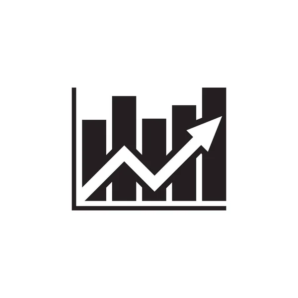 Analyse Stock Market Zwart Pictogram Witte Achtergrond Vector Illustratie Analyse — Stockvector