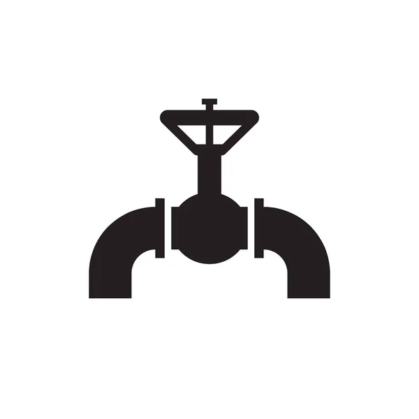 Valve Gas Pipeline Black Icon White Background Vector Illustration Website — Stock Vector