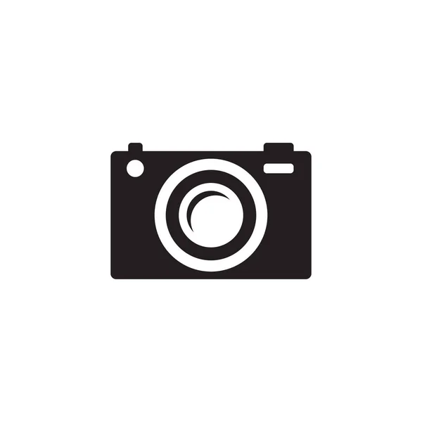 Photo Camera Black Icon White Background Vector Illustration Website Mobile — Stock Vector