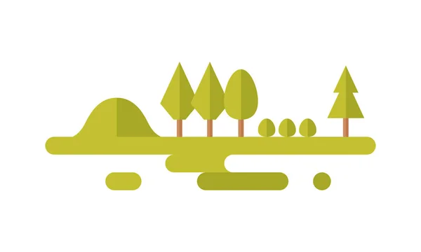 Forest Platte Stijl Pictogram Witte Achtergrond Vector Illustratie Voor Website — Stockvector