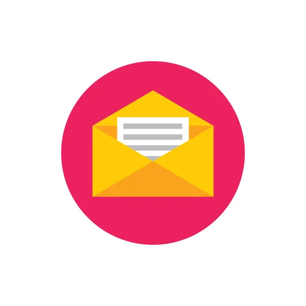 电子邮件信 平面平面设计风格的概念彩色图标 为网站 移动应用程序 信息图形签名 信封上有文档概念符号 矢量说明 — 图库矢量图片