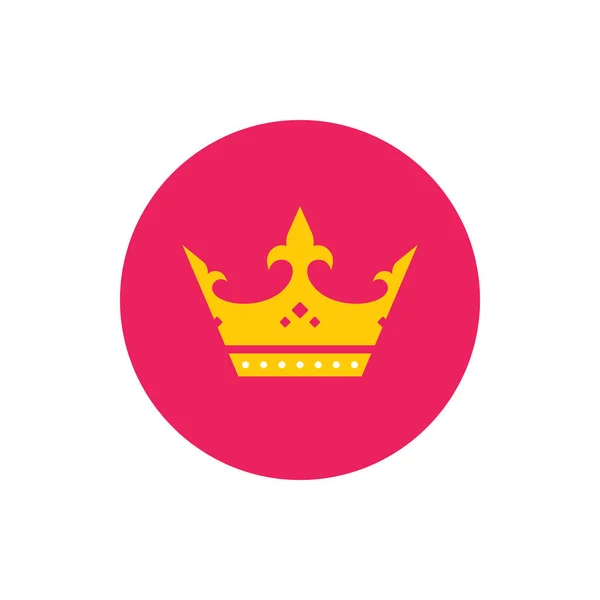 Corona Reale Icona Colorata Concettuale Stile Grafico Piatto Firma Sito — Vettoriale Stock
