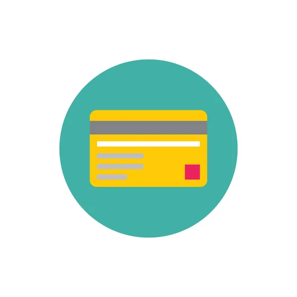 Cartão Crédito Ícone Colorido Conceito Estilo Design Gráfico Plano Assine — Vetor de Stock