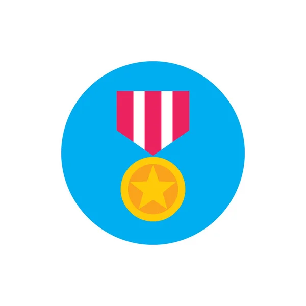 Medalha Premiação Ícone Colorido Conceito Estilo Design Gráfico Plano Assine — Vetor de Stock