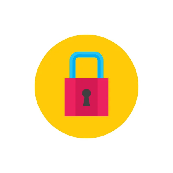 Lock Bescherming Concept Gekleurd Pictogram Platte Grafische Stijl Teken Voor — Stockvector