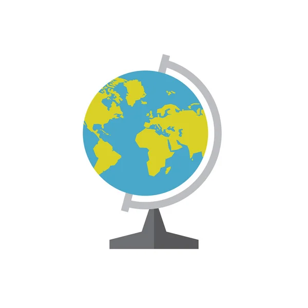 School Globe Concept Icon Flat Graphic Design Style Model Earth — Stock Vector