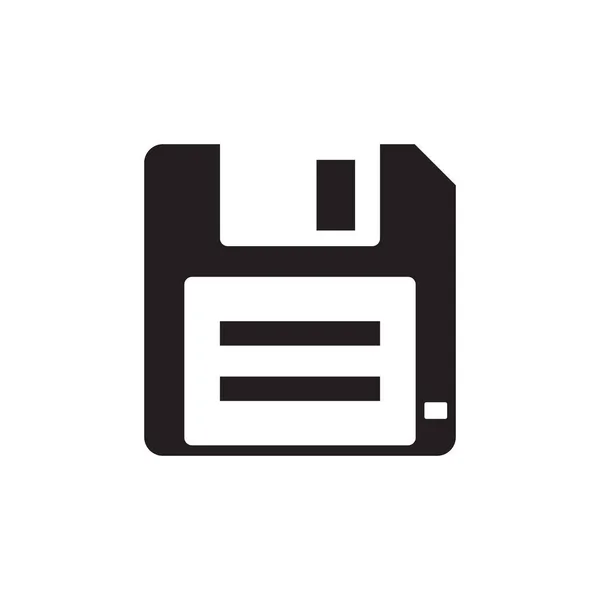 Diskette Schwarzes Symbol Auf Weißem Hintergrund Vektor Illustration Für Website — Stockvektor