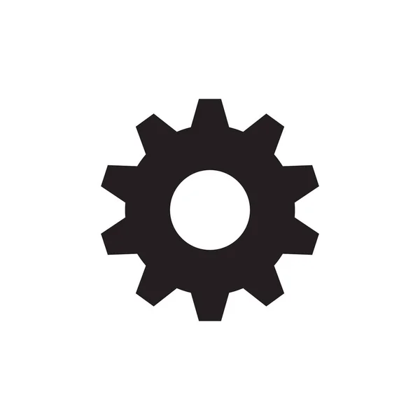 Gear Cogwheel Black Icon White Background Vector Illustration Website Mobile — Stock Vector
