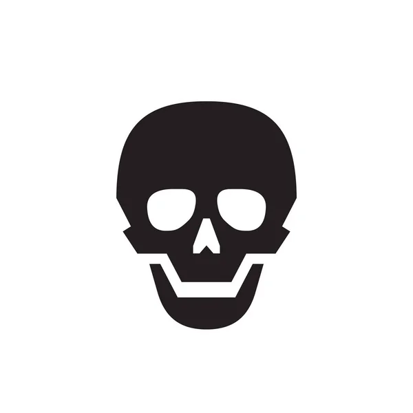 用于网站 移动应用程序 信息图形的白色背景矢量图上的骷髅 黑色图标 Sceleton死亡概念符号 危险符号 图形设计元素 — 图库矢量图片