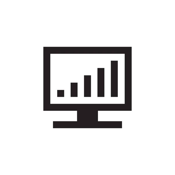 Monitor Ruil Groei Omhoog Grafisch Zwart Pictogram Witte Achtergrond Vector — Stockvector