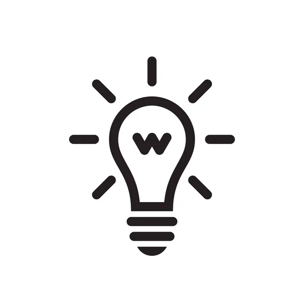 Glühbirne Schwarzes Symbol Auf Weißem Hintergrund Vektor Illustration Für Website — Stockvektor