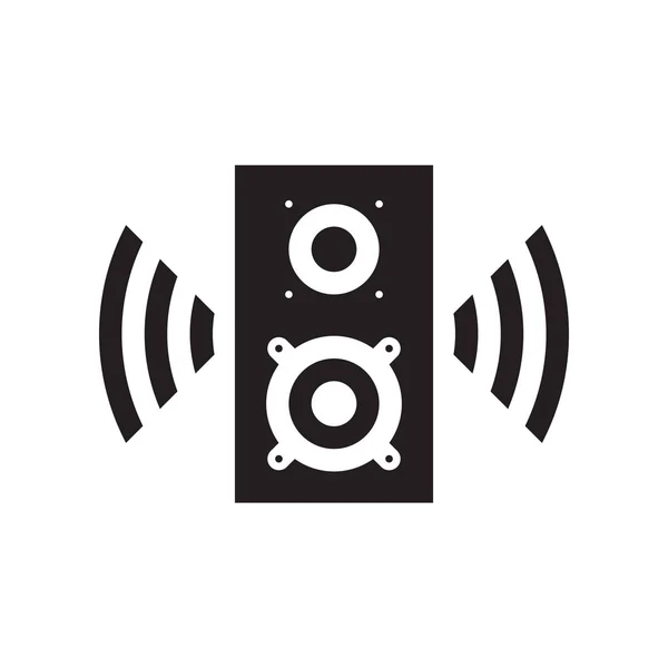 Ηχητικό Ηχείο Μαύρο Εικονίδιο Σχεδιασμού Μουσική Φωνή Εικονογράφηση Διανύσματος — Διανυσματικό Αρχείο