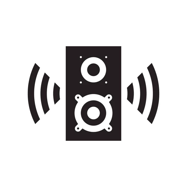 Altavoz Sonido Negro Icono Diseño Señal Voz Musical Ilustración Vectorial — Archivo Imágenes Vectoriales