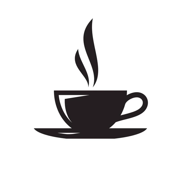 Tazza Caffè Icona Nera Sfondo Bianco Illustrazione Vettoriale Sito Web — Vettoriale Stock