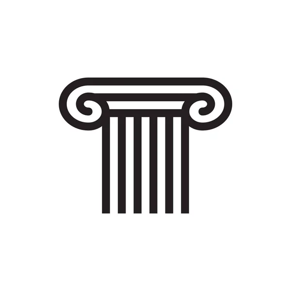 Antieke Griekse Pijler Zwart Pictogram Witte Achtergrond Vector Illustratie Voor — Stockvector