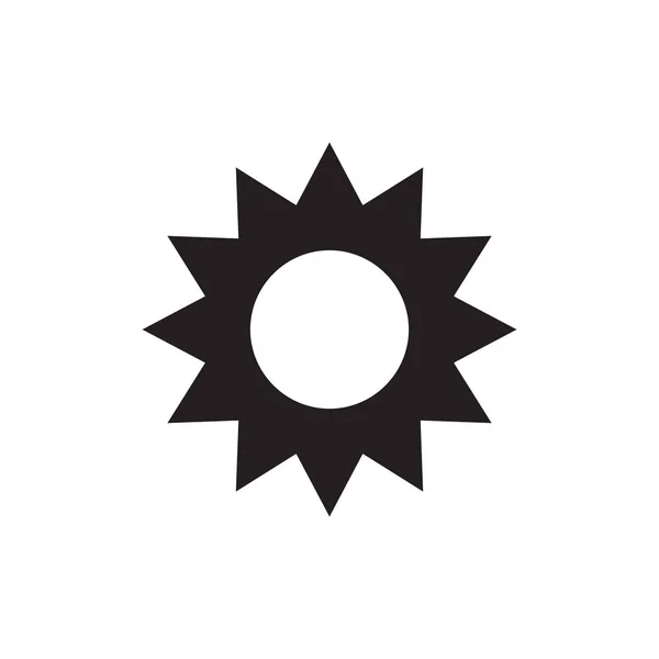 Солнце Черная Иконка Белом Фоне Векторной Иллюстрации Сайта Мобильного Приложения — стоковый вектор