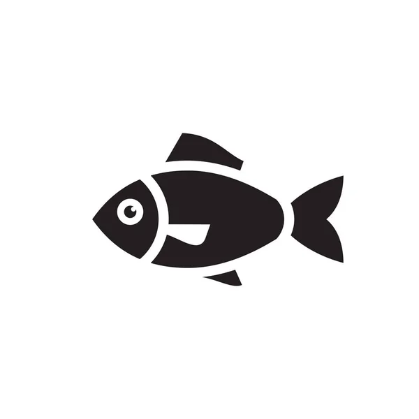 Peces Icono Negro Ilustración Vectorial Signo Concepto Comida Marina — Vector de stock