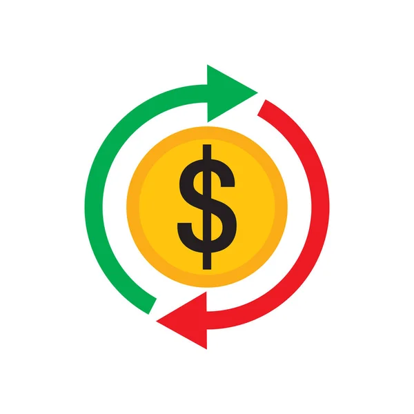 Dólar Dinero Icono Color Ilustración Vectorial Signo Concepto Devolución Efectivo — Archivo Imágenes Vectoriales