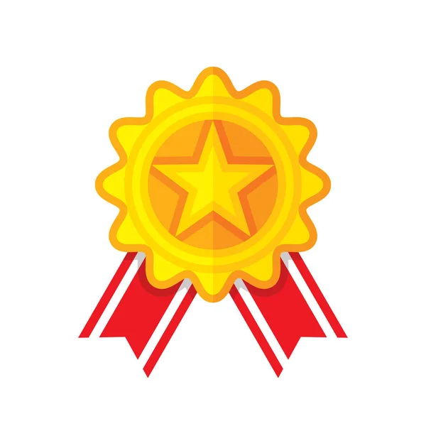 Award Badge Met Lint Icoon Witte Achtergrond Vector Illustratie Voor — Stockvector