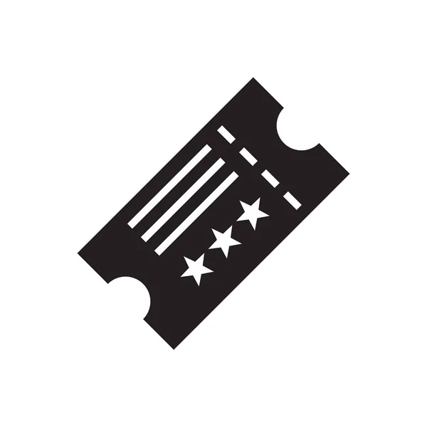 Ticket Schwarzes Symbol Auf Weißem Hintergrund Vektor Illustration Für Website — Stockvektor