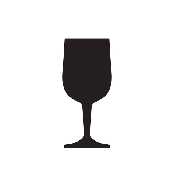 Wineglass ウェブサイト モバイルアプリケーション プレゼンテーション インフォグラフィックの白い背景ベクトルイラストの黒いアイコン 図書館教育の概念記号 グラフィックデザイン要素 — ストックベクタ