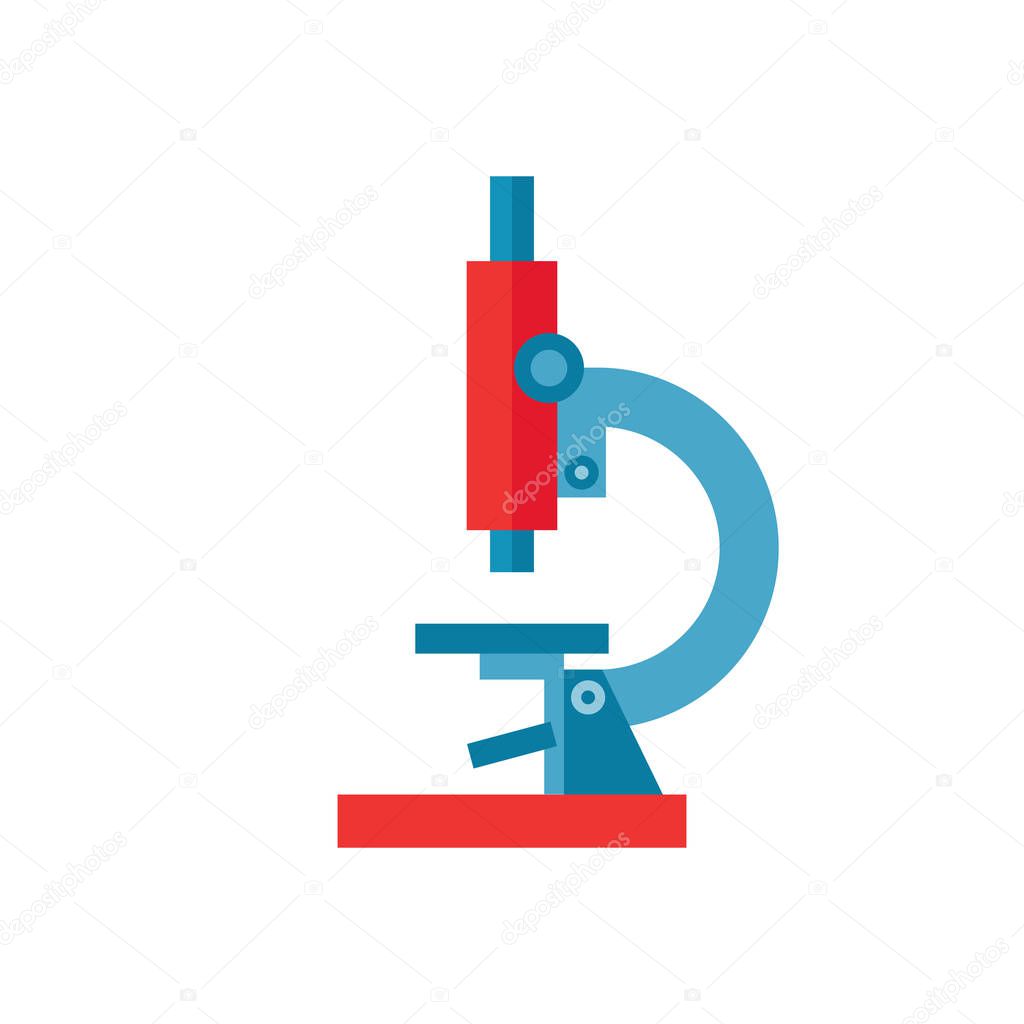 Microscope - icon in flat style. Vector illustration. Education, science concept sign. 