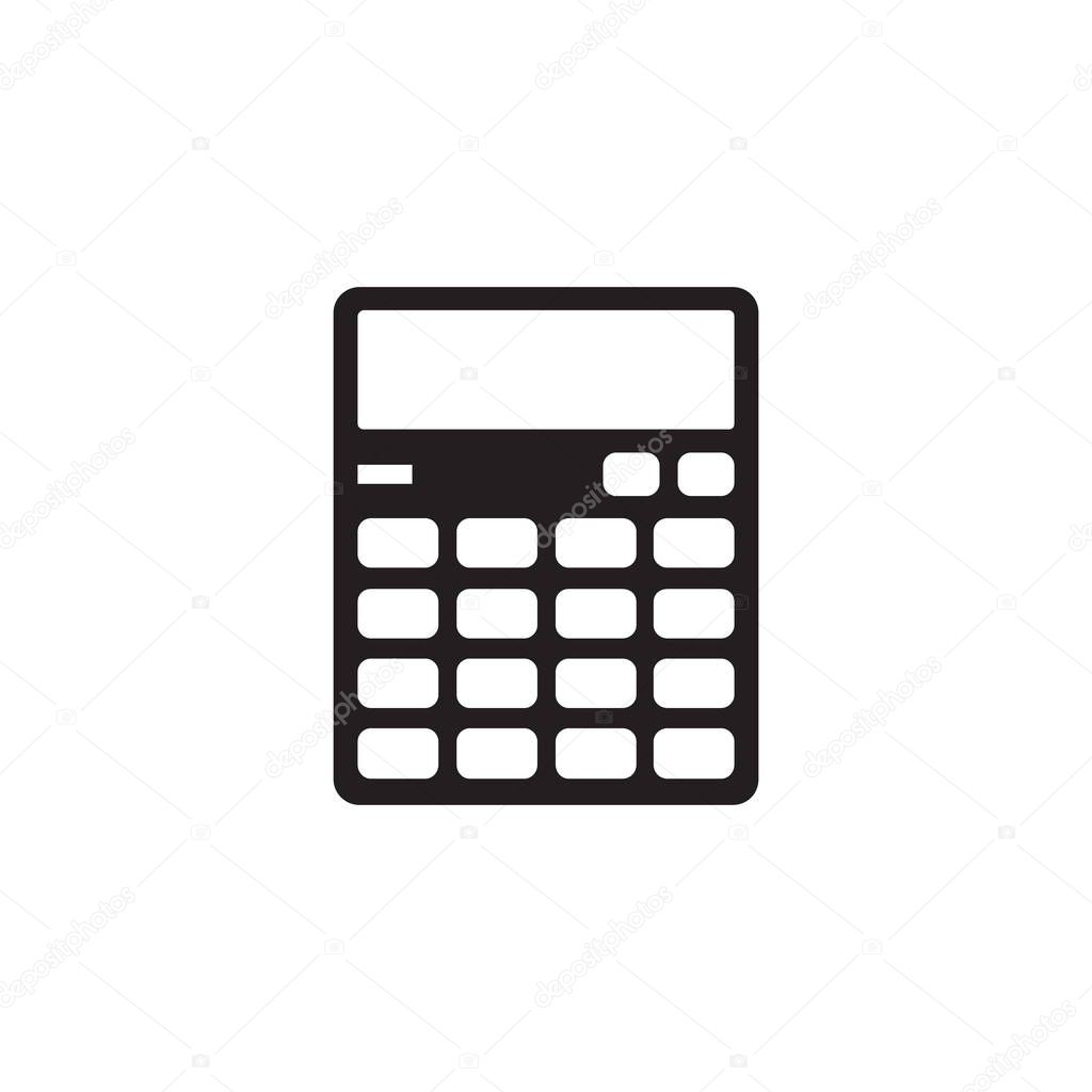 Calculator - black icon on white background vector illustration for website, mobile application, presentation, infographic. Graphis design sign element. 