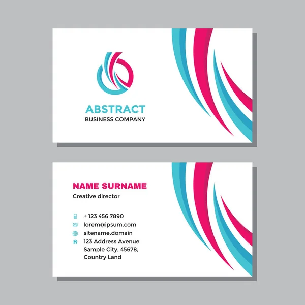 Business Visit Card Template Logo Concept Design Abstract Shapes Branding — Stock Vector