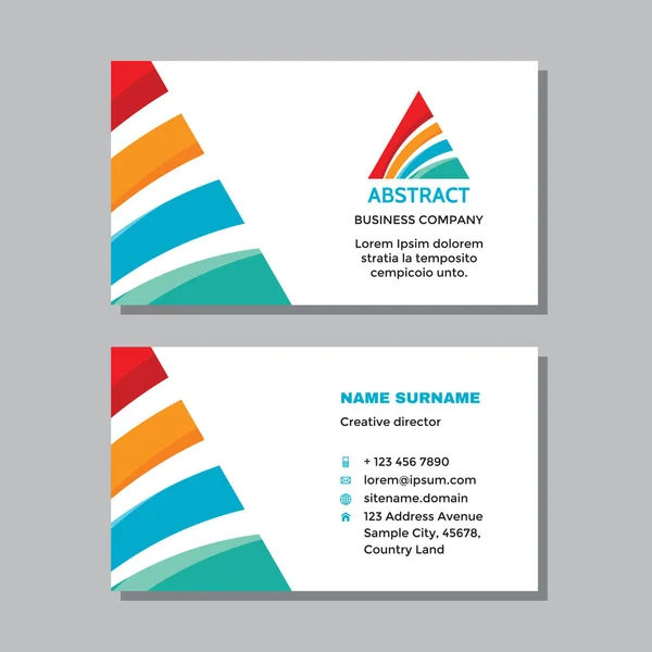 Business Visit Card Template Logo Concept Design Triangle Pyramid Success — Stock Vector