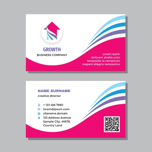 Business Visit Card Template Logo Concept Design Arrow Exchange Growth — Stock Vector